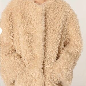 Maje Cream Teddy Jacket.          NEW W TAGS